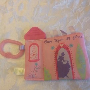 Disney Baby Girl Cinderella Pink Soft Crinkle Book with Carseat Clip Toy